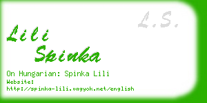 lili spinka business card
